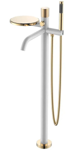 Смеситель для ванны Boheme Stick 129-WG.2 White Touch Gold напольный