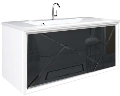 Тумба под умывальник 1Marka Seattle 90П 1в.я. Mosaic Classic Black