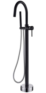 Смеситель для ванны Boheme Uno 469-BCR Black Chrome напольный