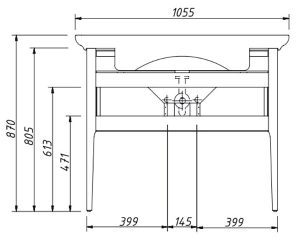 Тумба под умывальник Caprigo Jersey 75 34311-SF023 / 85 34312-SF023 / 105 34314-SF023