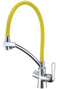 Смеситель для кухонной мойки Lemark Comfort LM3070C-Yellow с подключением к системе очистки воды