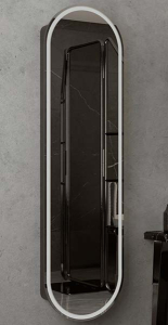 Шкаф-зеркало Континент Elmage Black LED 160