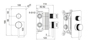Смеситель встраиваемый Allen Brau Priority 5.31A11-BN