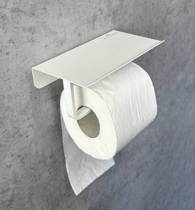 Держатель для туалетной бумаги Roxen RX-1001W с полкой для телефона