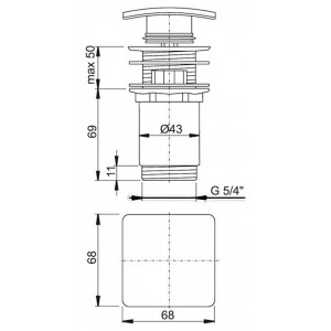 Донный клапан AlcaPlast A393 Click Clack