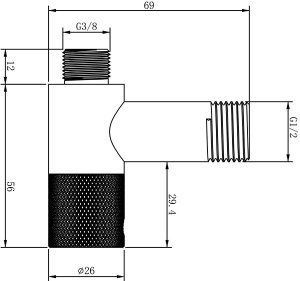 Угловой вентиль Wellsee Drainage System 182147001