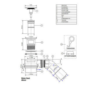 Сифон для ванны McAlpine HC26-IOF-85-CB Click Clack