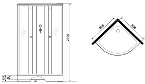 Душевая кабина Niagara Eco E90/13/TN/BK, 90х90, тонированный