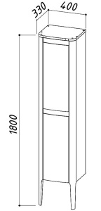 Пенал Belux Анжело 40 / 60, 40/белый глянец