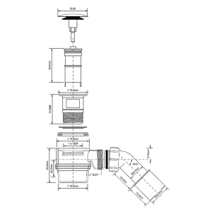 Сифон для ванны McAlpine HC26-IOF-85-WH Click Clack