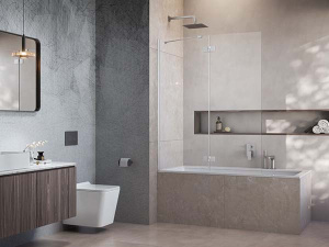 Душевая шторка на ванну Radaway Essenza Brushed Nickel PND II прозрачный