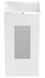Умывальник Wellsee Pure BY Wellsee 230714000 / 230715000, 45х45, белый глянцевый