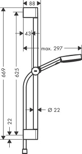 Душевой гарнитур Hansgrohe Pulsify Relaxation 105 3jet 65 см, хром