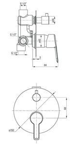 Смеситель встраиваемый Deante Arnika Titanium BQA D44P (2 функции)