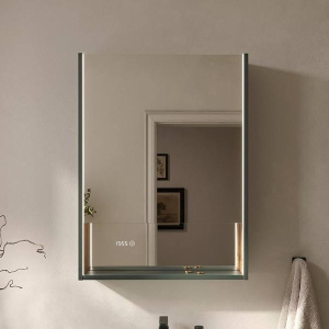 Шкаф-зеркало Equil Gleam LED 60.1D зеленый камень / дуб вотан