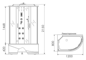 Душевая кабина Erlit ER 4512TPL-C3 / 4512TPR-C3, 120x80, матовый
