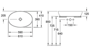 Умывальник Villeroy & Boch Artis 61х41, 61х41, белый