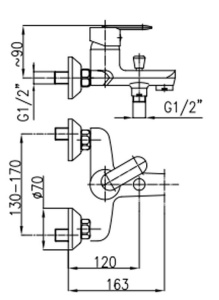 Смеситель для ванны Armatura Cyrkon 584-010-00