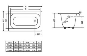 Чугунная ванна Goldman Classic, 120х70