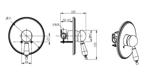 Смеситель встраиваемый Boheme Crystal 265-CRST для душа