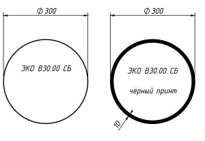 Зеркало Belux Эко В принт черный матовый, 60х60
