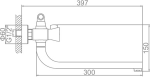 Смеситель для ванны Ledeme L2587