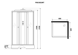 Душевая кабина Niagara Promo P80/26Q/MT, 80х80, матовый