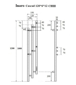 Полотенцесушитель Маргроид Ferrum Inaro 3 Cascade СНШ электрический (таймер) 6 крючков графит, 120х12 3 секции 6 крючков, графит