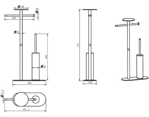 Многофункциональная стойка для туалета Boheme 10953-G