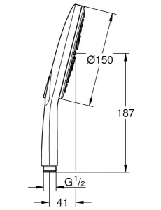 Душевая лейка Grohe Rainshower SmartActive 150 26554LS0