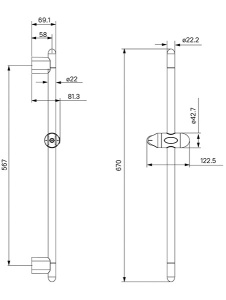Душевая штанга Milardo Shower Bar 0706700M17