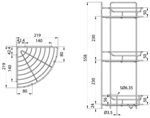 Полка Milardo Grid GRICC3CM44
