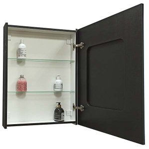 Шкаф-зеркало Континент Mirror Box LED 60, 60х80, черный матовый