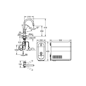 Смеситель для кухонной мойки Grohe Blue Home 31606000 с системой очистки воды