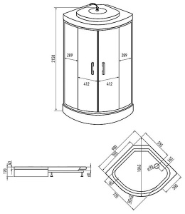 Душевая кабина Erlit ER3509PF-C3-RUS, 90х90, матовый