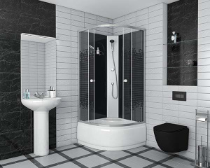 Душевая кабина Niagara NG-7508-08BK Black, 90х90/мозаика