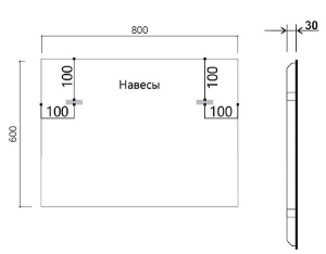 Зеркало Vincea LED VLM-3VN800B / VLM-3VN900B / VLM-3VN100B / VLM-3VN120B, 80х60