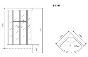 Душевая кабина Timo Standart T-6600 S, 100х100, прозрачный