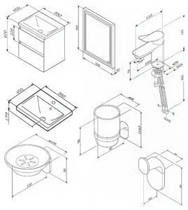 Комплект мебели AM.PM X-Joy BK85GO