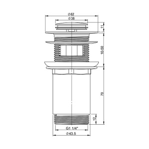 Донный клапан Wellsee Drainage System 182131000 / 182132000, золото
