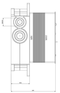 Система скрытого монтажа Omnires BOXTE2F с термостатом (2 функции)