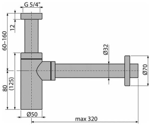Сифон для умывальника Filarete FL70NK