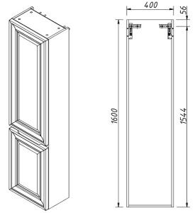 Пенал Caprigo Ponza L 13550L-B231 / R 13550R-B231