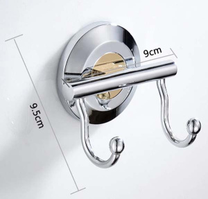 Планка с крючками Ledeme L204-2 / L204-3, 9 см 2 крючка, хром, золото