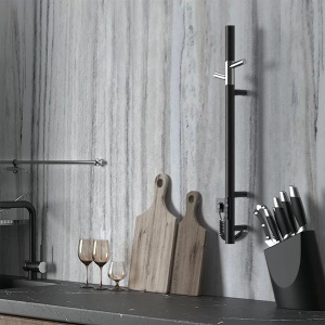Полотенцесушитель Gloss&Reiter Е2 ENKEL.E2.L.15х75.H2.TIMER.BLACK-CHROME.СМ1 электрический (таймер), 11х75 1 секция 2 крючка, черный, хром