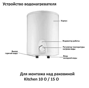 Накопительный водонагреватель Comfort Factor Kitchen 10 O / 15 O, 15 л