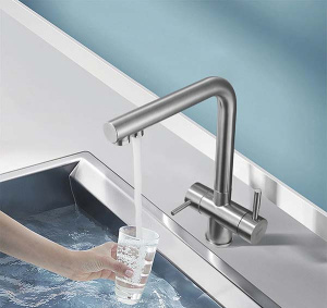 Смеситель для кухонной мойки Shevanik S468B с подключением к фильтру воды