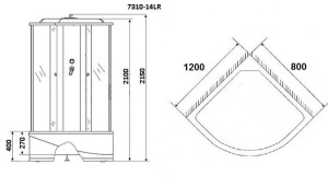 Душевая кабина Niagara NG-7310-14L / NG 7310-14R, 120х80 L/матовый