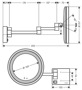 Косметическое зеркало Hansgrohe AddStoris 41790000