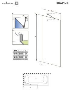 Душевая шторка на ванну Radaway Idea Brushed Nickel PNJ